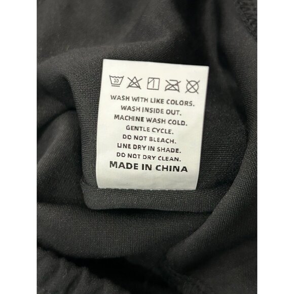 Black Wide Leg Pants With Contrast Stitching Elastic Waistband SZ 1XL - Picture 7 of 9